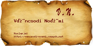 Váncsodi Noémi névjegykártya